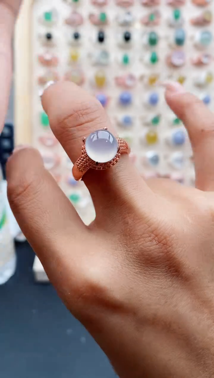 【闪购商品】翡翠戒指未镶嵌缅甸天然A货翡翠444  10+1