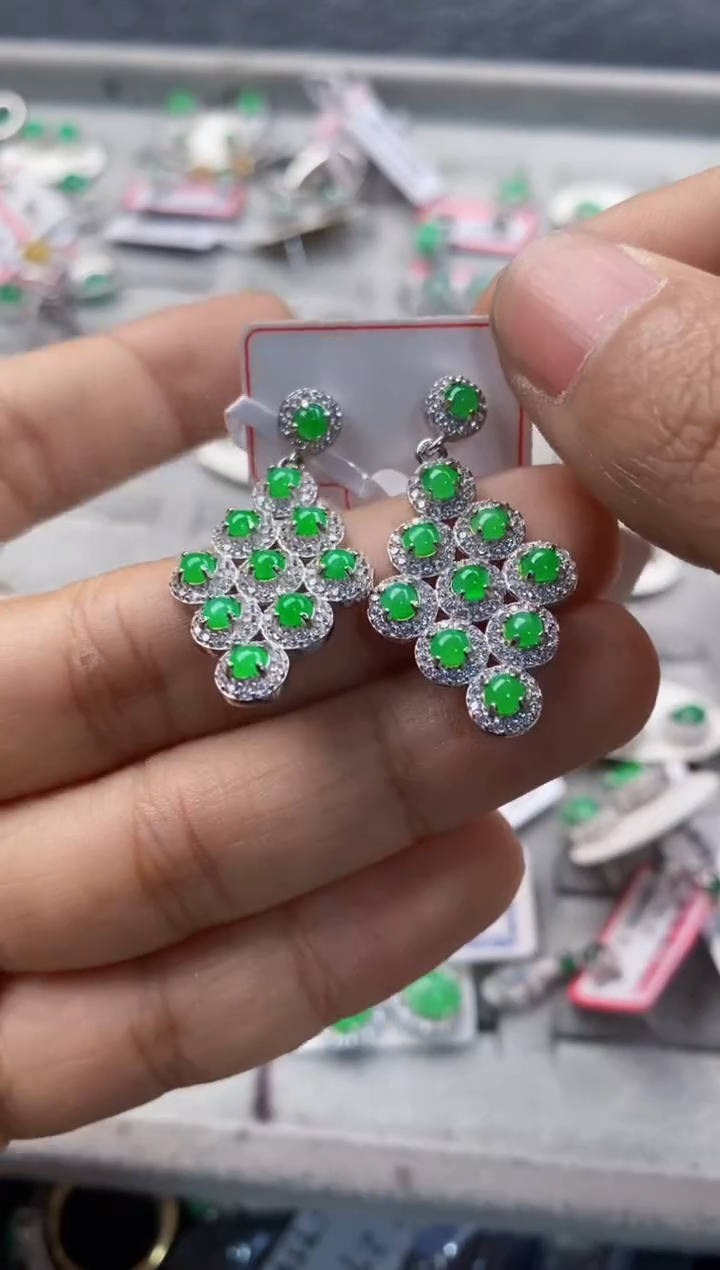 银S925镶嵌戒指翡翠10-10-10       8