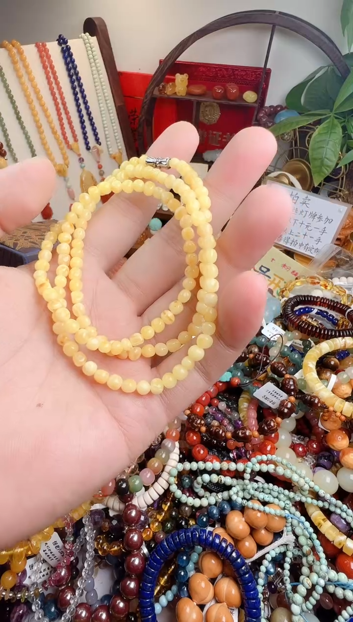 手链蜜蜡未镶嵌老*骨一物一件）0000000