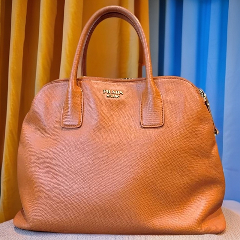95新 Prada/普拉达 橙色手提贝壳包 1220 7661 
