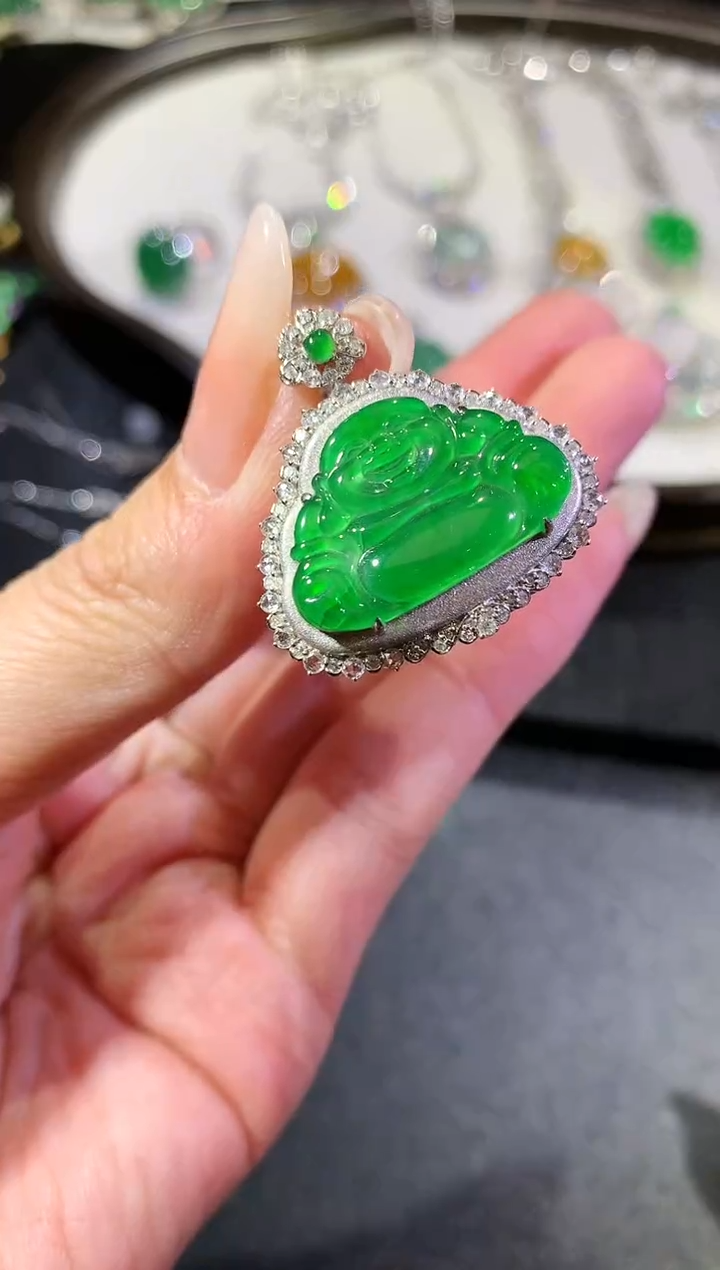 【闪购商品】翡翠吊坠(不含链)18K金镶嵌147（无鉴赏