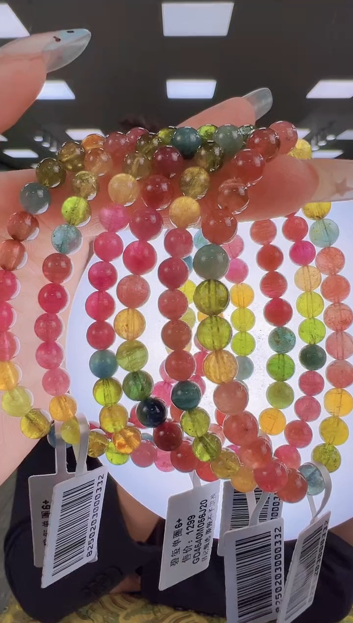 【闪购商品】碧玺手链未镶嵌B98 gd4540约6mm多样性发一件