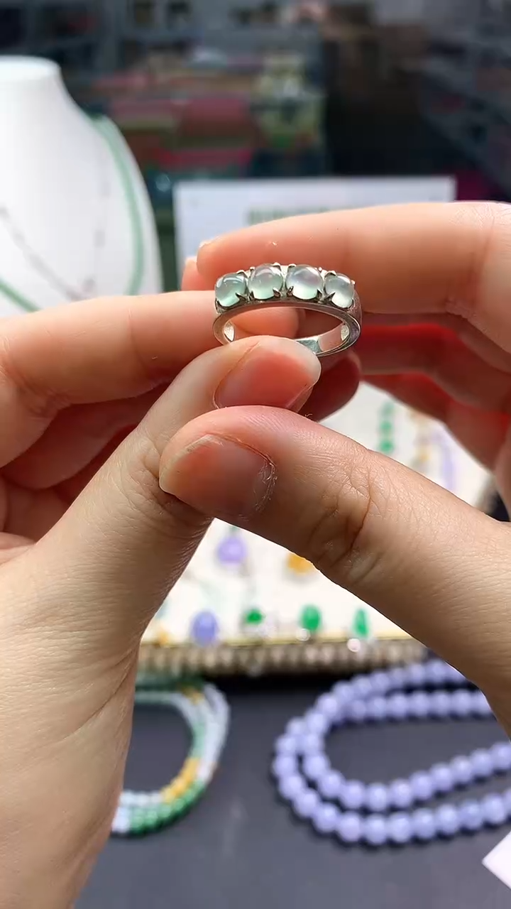 【闪购商品】翡翠颈饰银S925镶嵌翡翠戒指|不退不换