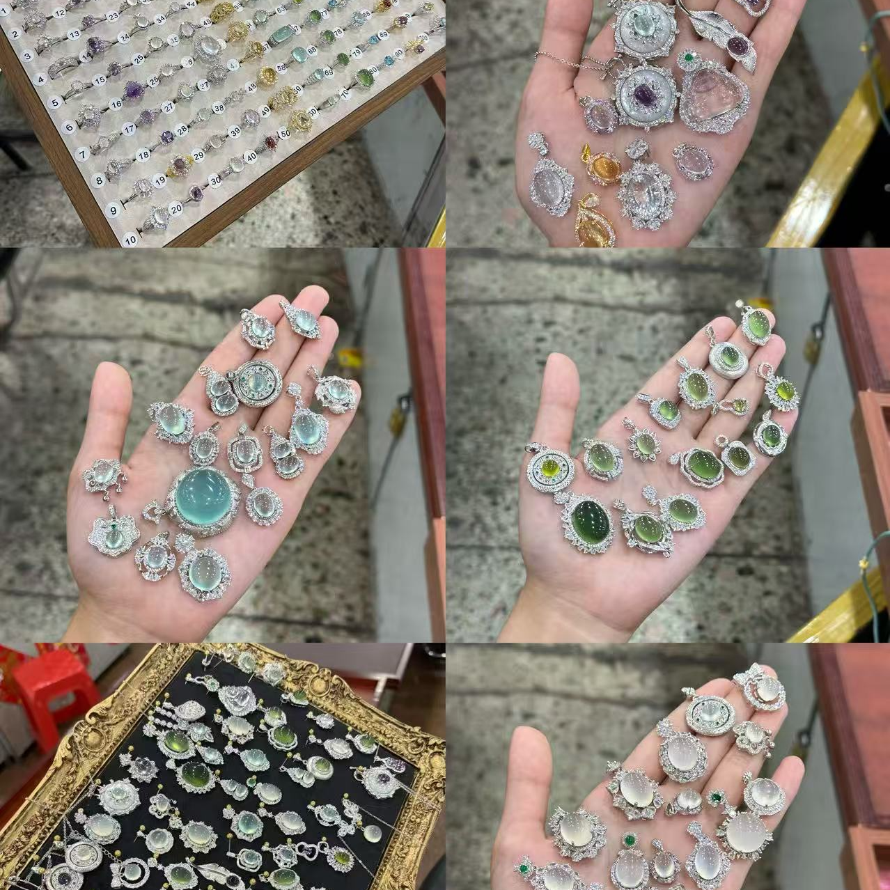 岫玉 水晶珠宝饰品国标S925银戒指手镯吊坠(直播间自选多样性发货