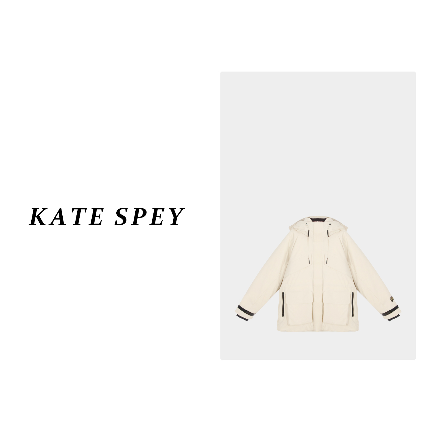 凯特丝蓓1103#中款收腰工装冲锋衣羽绒服女冬季新款加厚派克外套