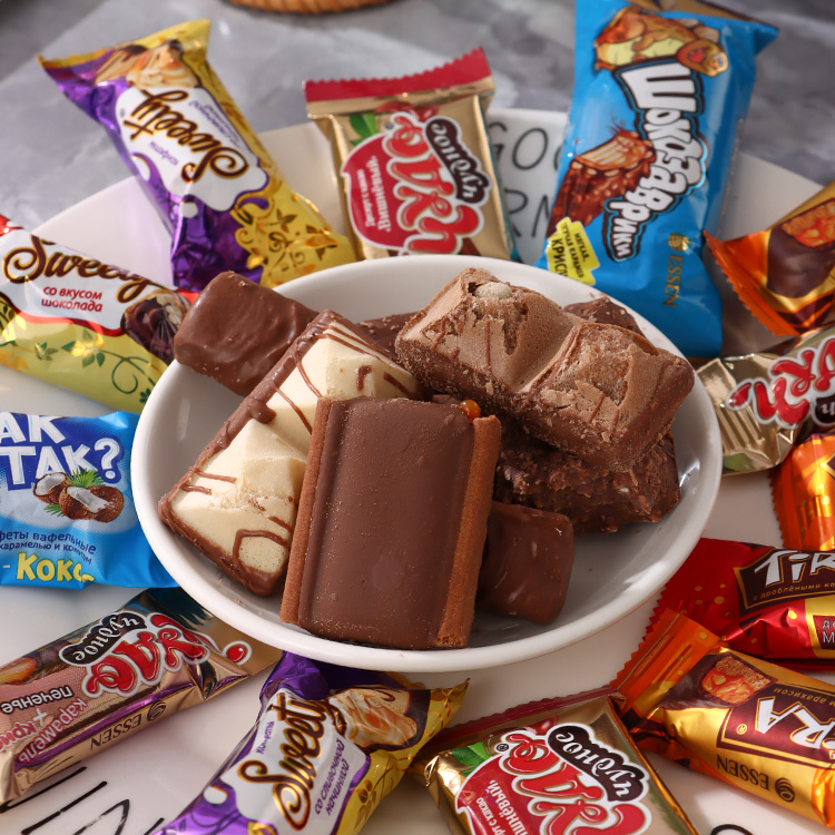 俄罗斯原装进口贵族巧克力混合威化糖果500克