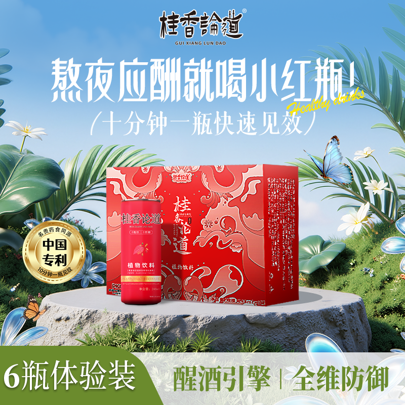（6瓶独立新包装）桂香论道植物饮料商务应酬宿醉加班熬夜常备