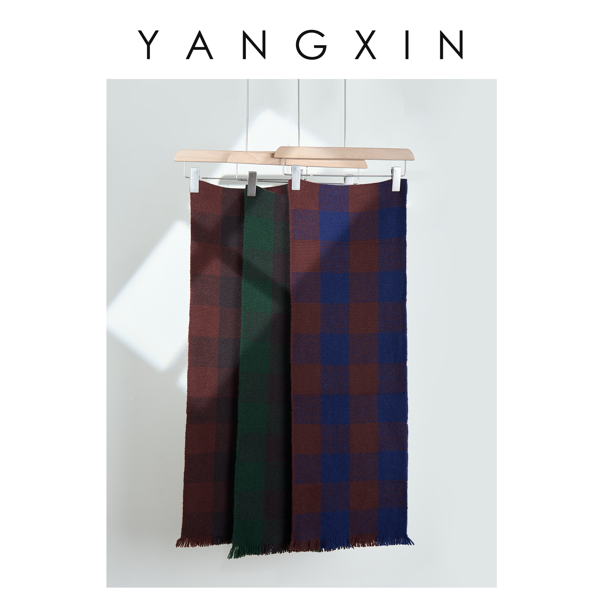 【无龄·杨昕】“爱丁堡”流苏边英伦格保暖围巾FW10119