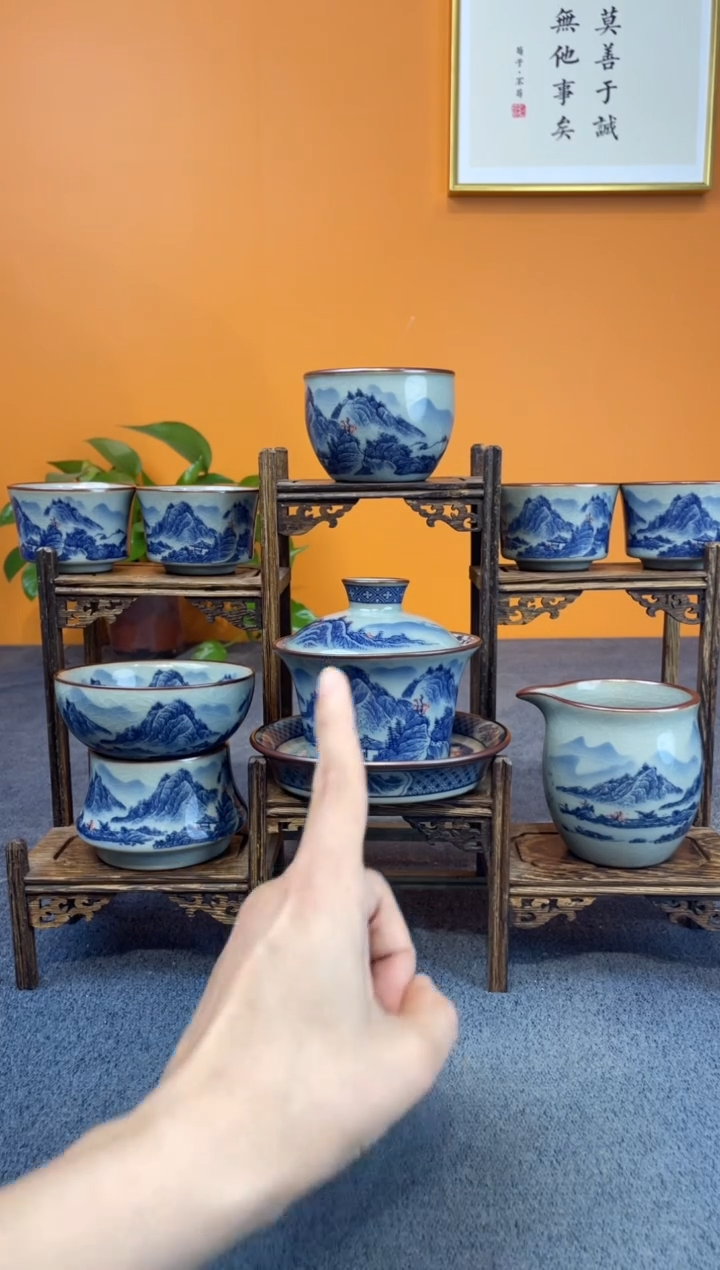 陶瓷 景德镇陶瓷釉下青花八件套