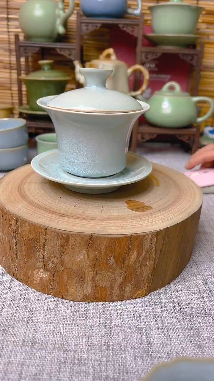 【闪购商品】瓷片原生态原矿冰片盖碗