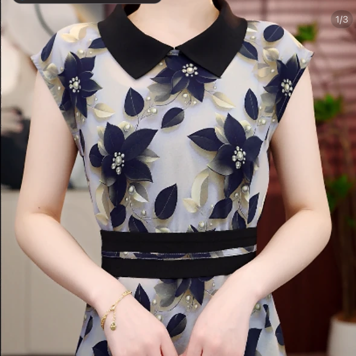 【送腰封】杭州原版正品2025夏季白色麋鹿减龄连衣裙气质印花宽松