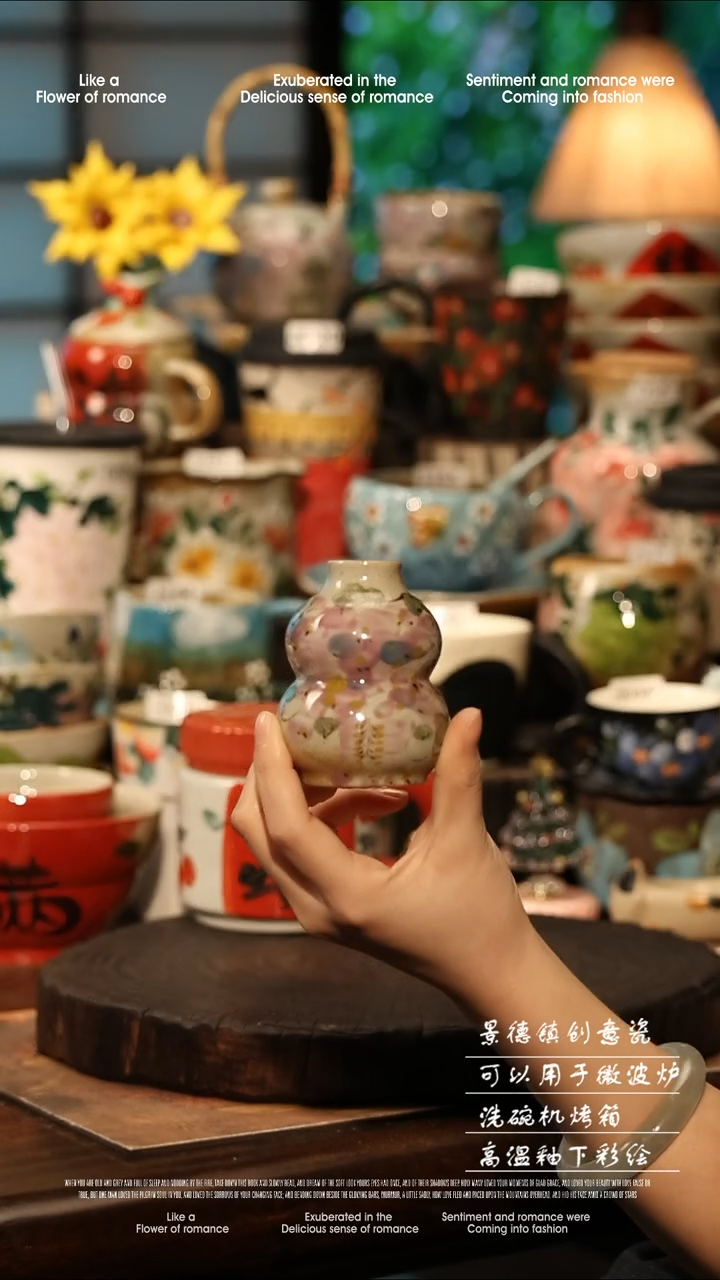 陶瓷景德镇高温釉下彩手工手绘款式@A1223@
