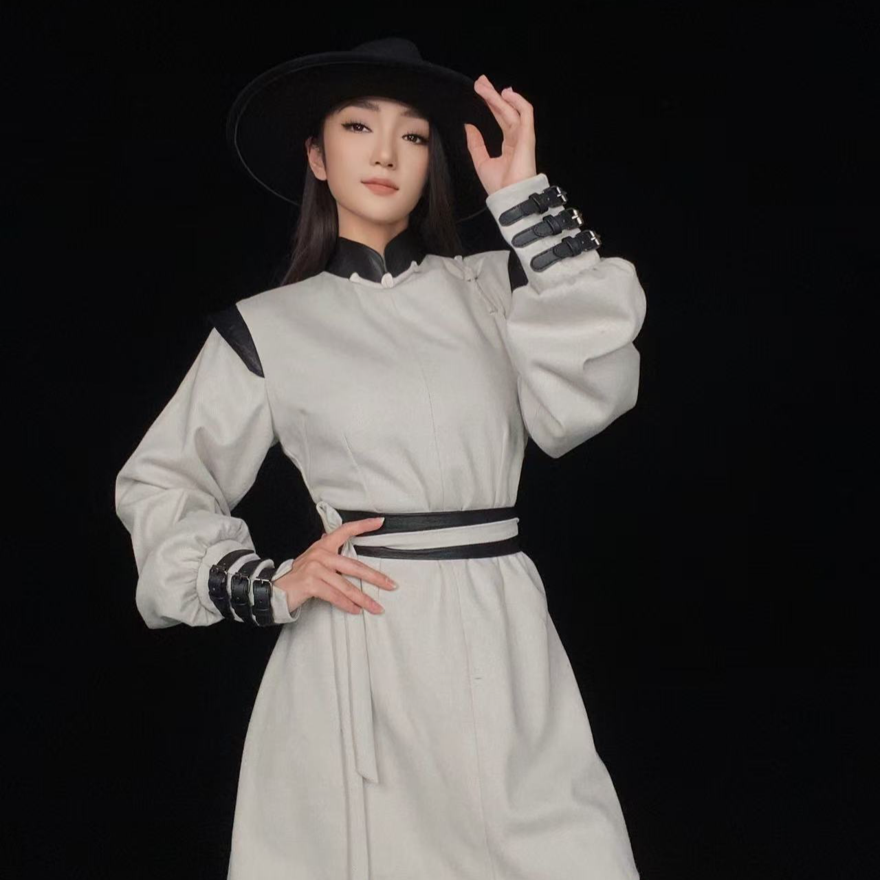 【黛尔玛精品服饰1】秋季新款时尚重工民族风中长款连衣裙G8004