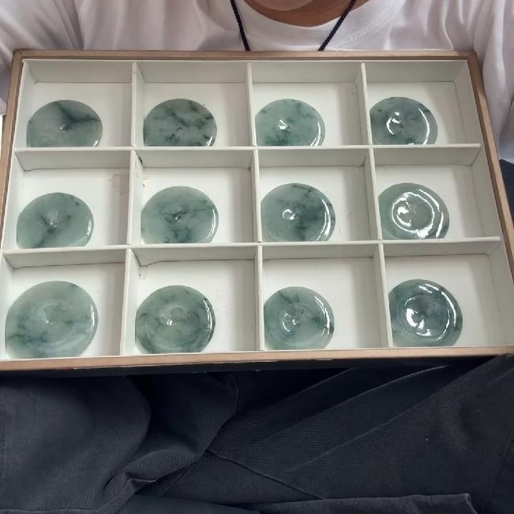 【杰缘珠宝】 A货翡翠国风冰飘花大平安扣吊坠 多样性一件