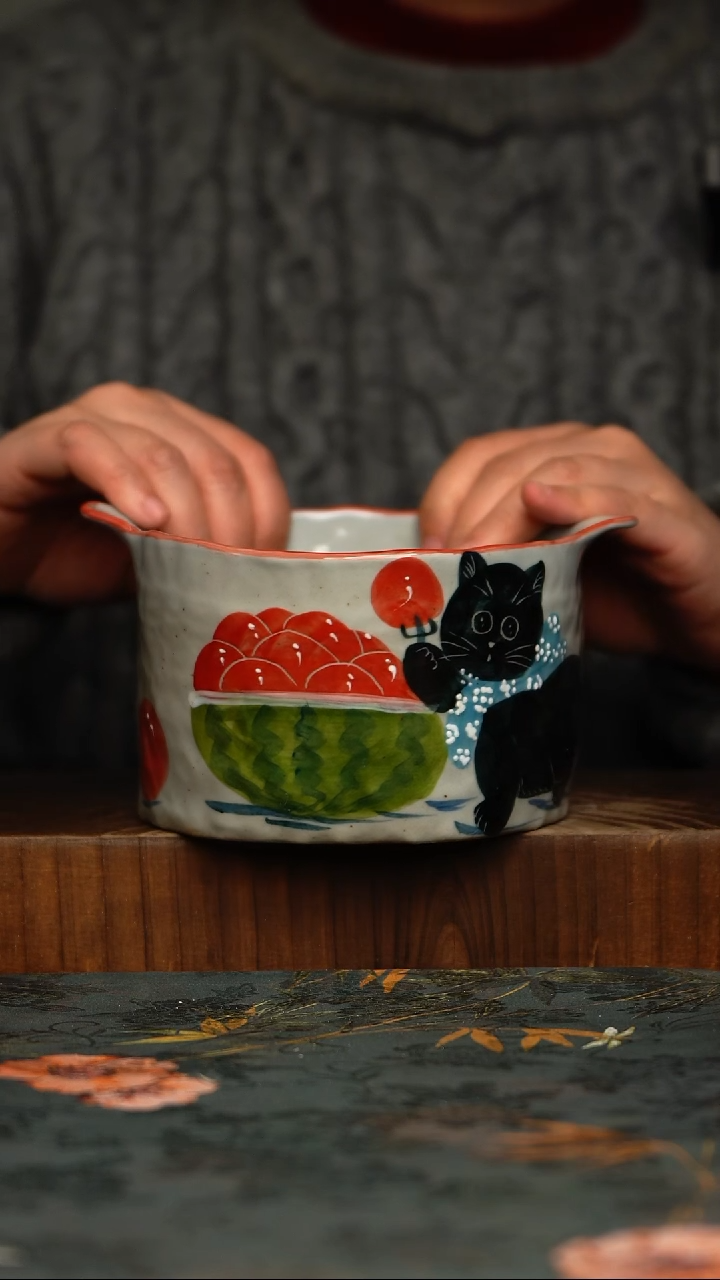 瓷片釉下彩手工手绘同款陶器