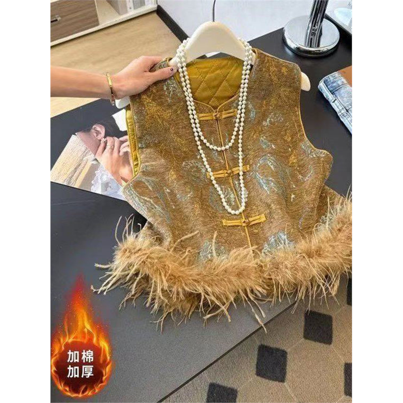 秋冬新中式国风马甲女盘口无袖坎肩气质高级感加棉时尚上衣