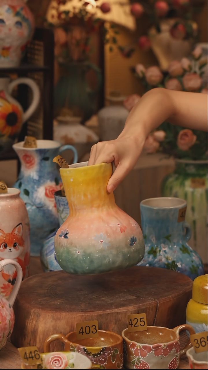 陶瓷572景德镇设计师手作花器摆件侘寂风