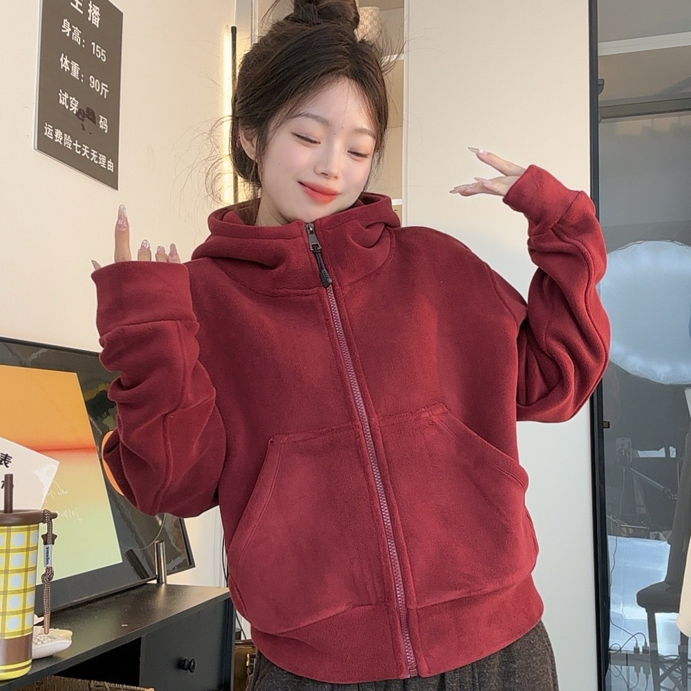XVRV【香香专属】双面奥粒绒秋冬新款连帽加厚外套夹克运动气质卫衣