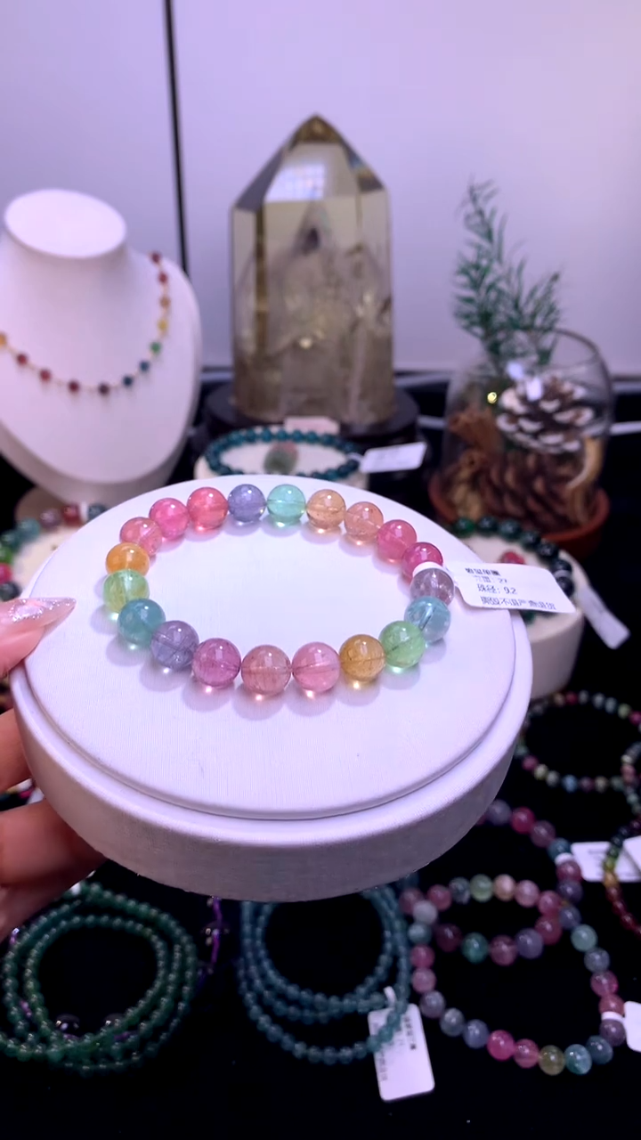 手链未镶嵌碧玺【梦源珠宝】9m天然碧玺单圈手链