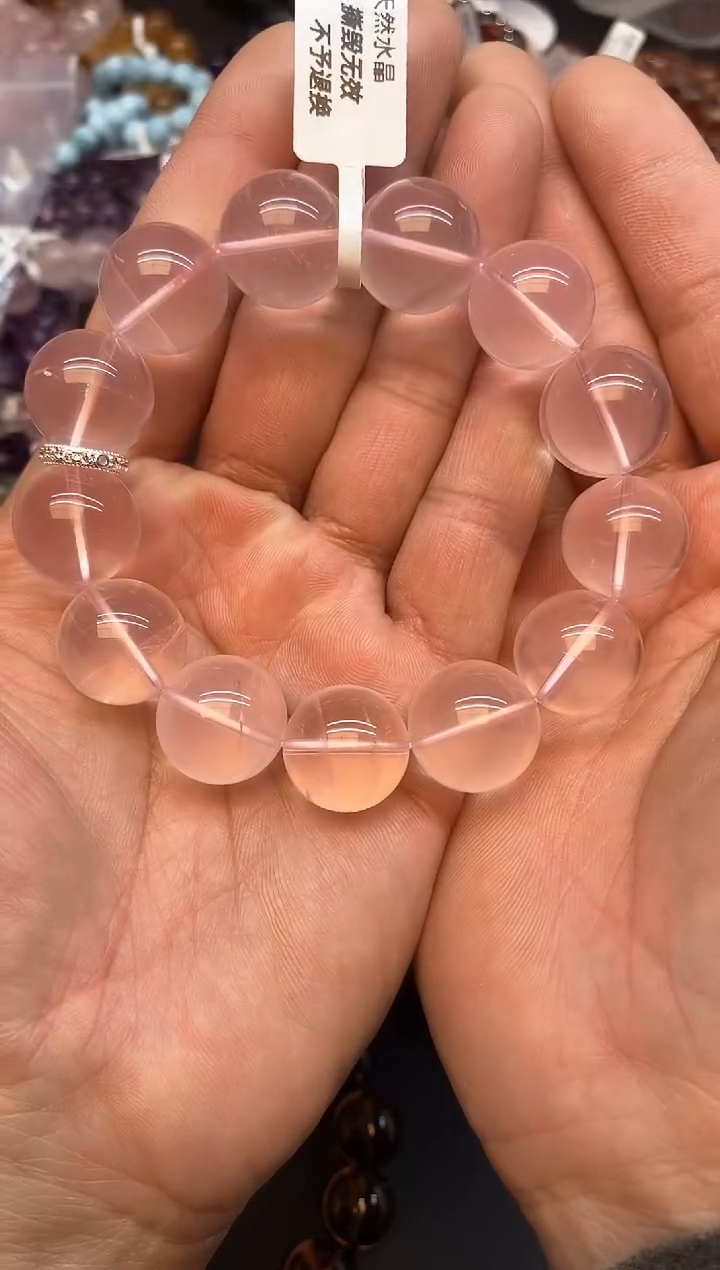 【闪购商品】水晶手链未镶嵌91 粉水晶17mm