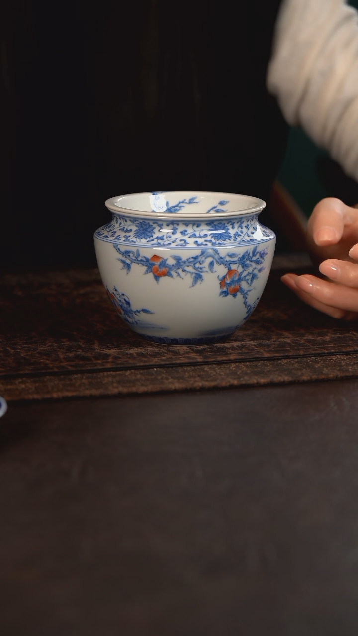 【闪购商品】杯聚澜堂九桃五福水洗带盖