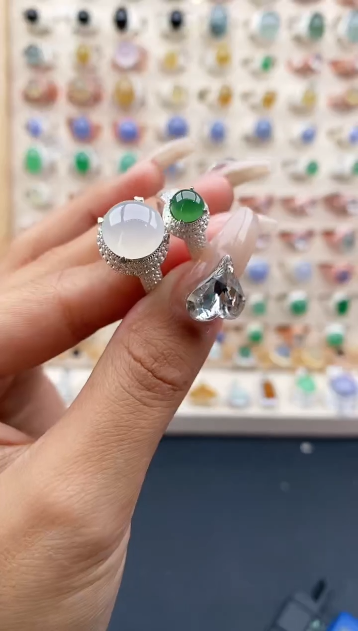 【闪购商品】翡翠戒指未镶嵌缅甸天然A货翡翠222  5+6