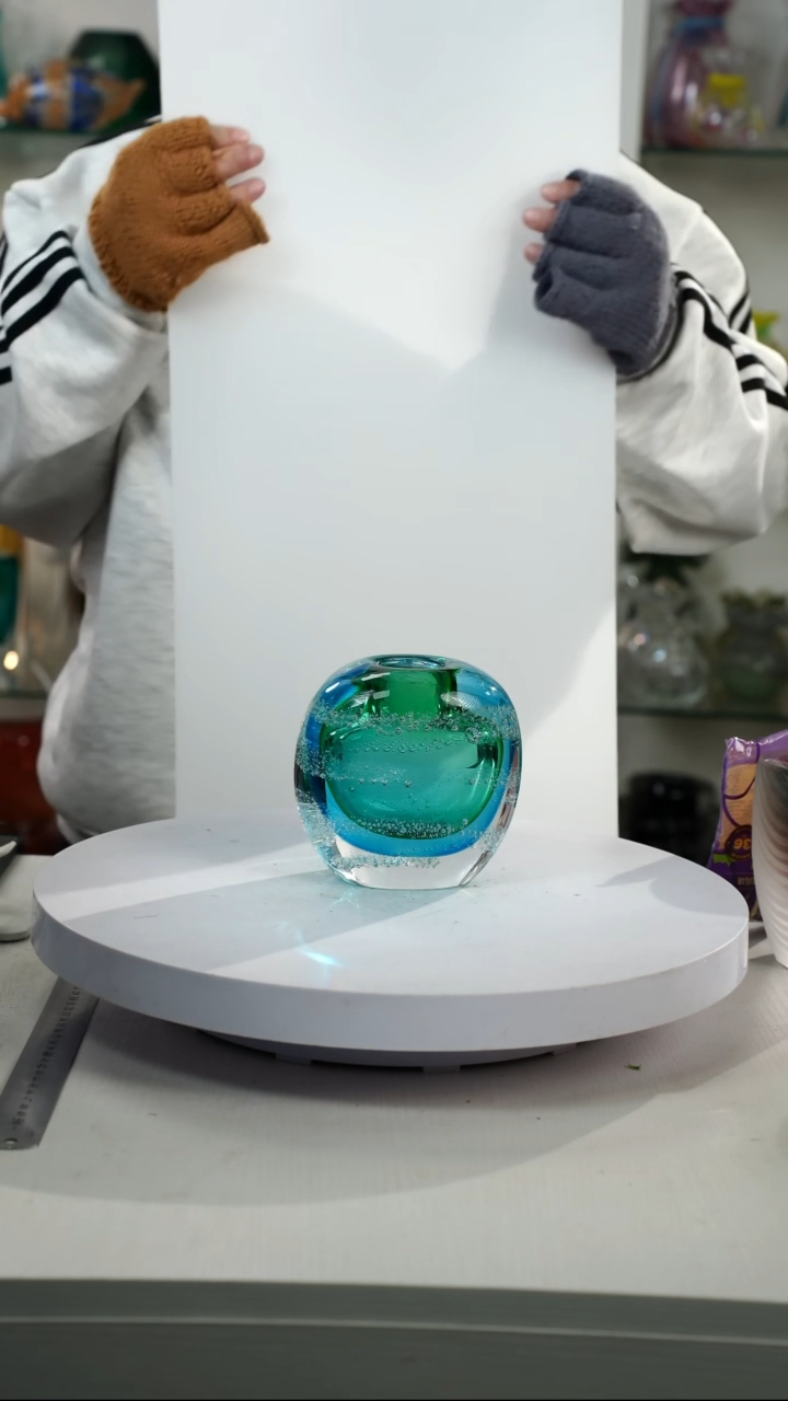 【闪购商品】琉璃【弘扬】高14轻奢琉璃花器正常手工痕迹