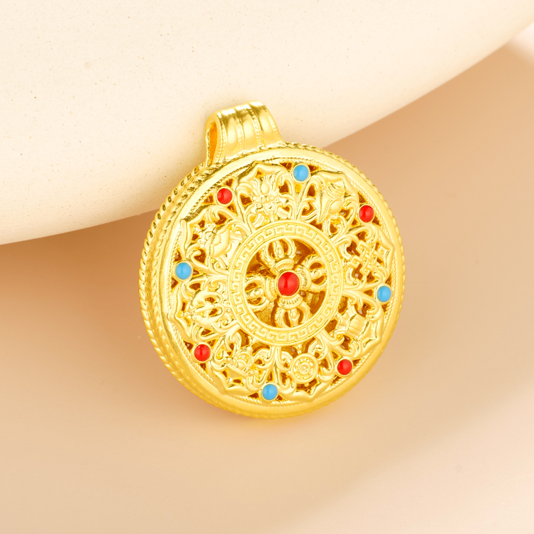 【珊珊专享】足金999 精美珐琅彩八宝罗盘 SS3022