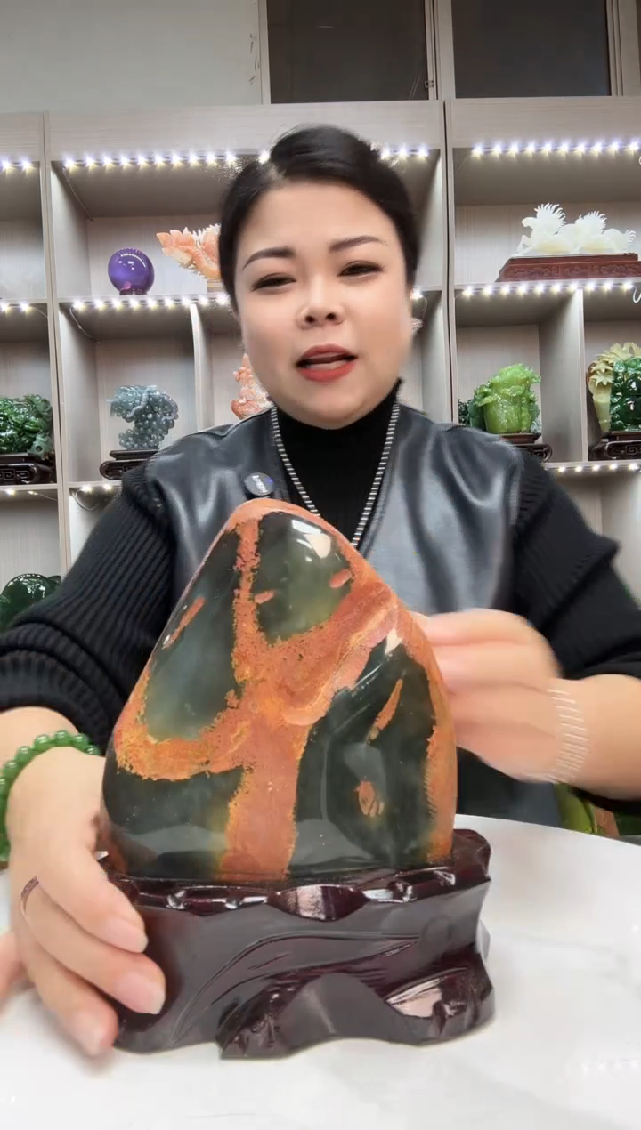 石材天然石材家居摆件博古架摆放