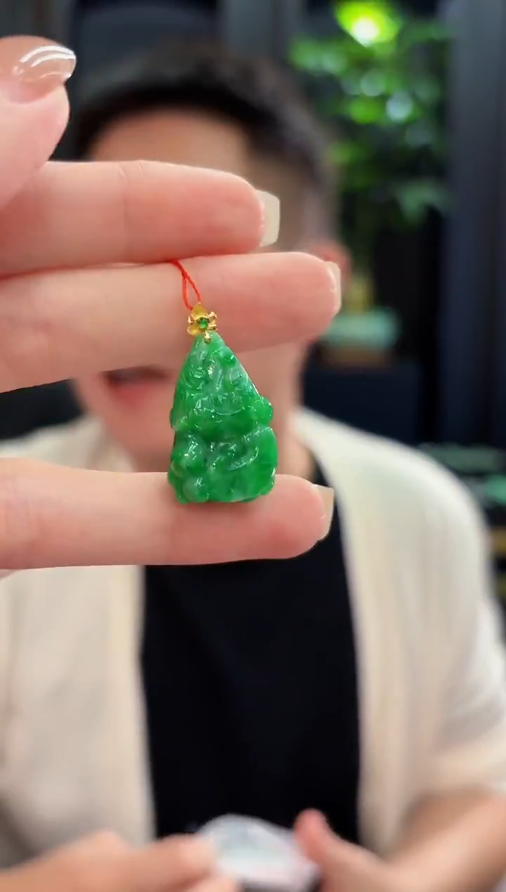 吊坠(不含链)18K金镶嵌翡翠 缅甸A货/支持复检/一件
