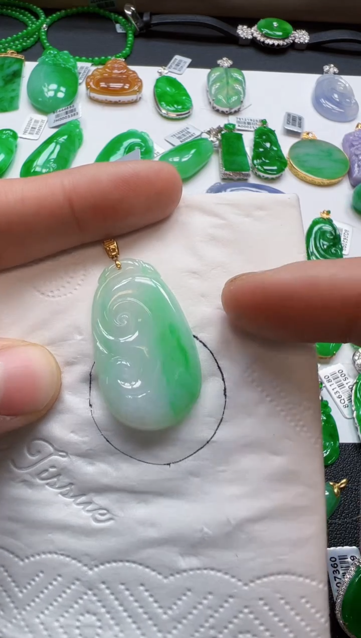 【闪购商品】定制翡翠18K金镶嵌1200元