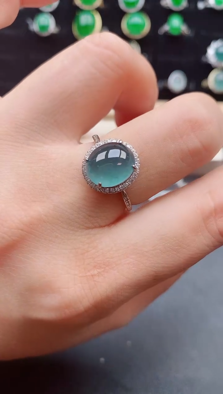 【闪购商品】翡翠戒指银S925镶嵌508050