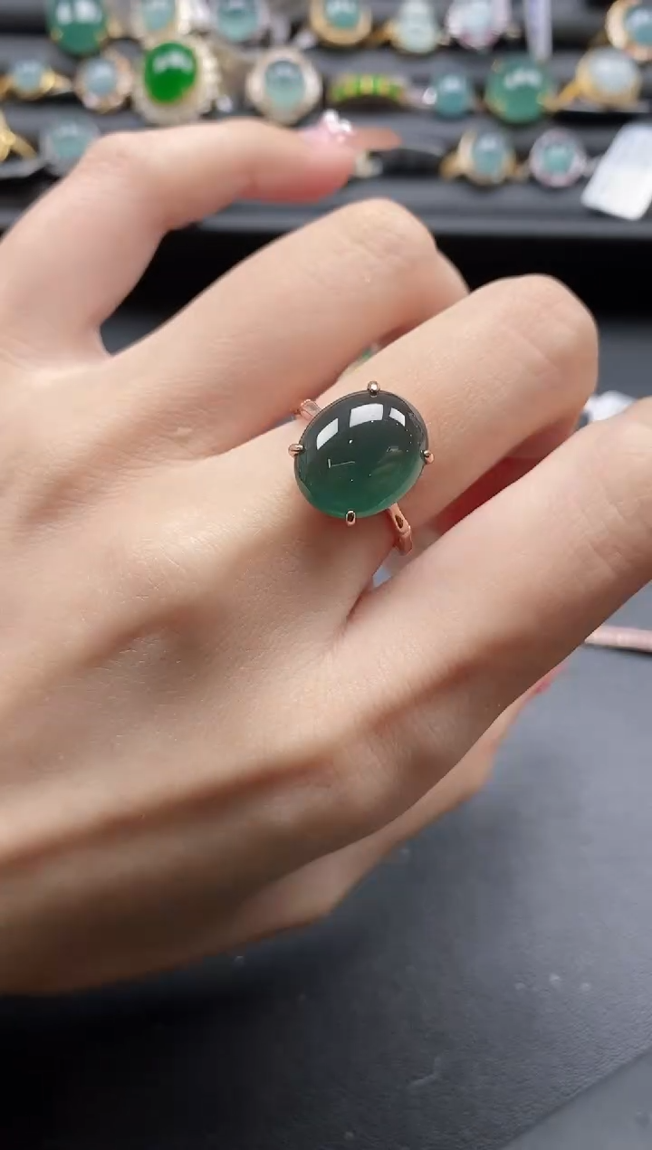 【闪购商品】翡翠戒指银S925镶嵌1111