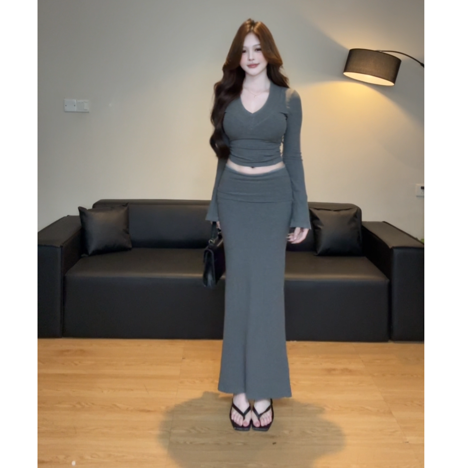 复古气质高级感上衣服套装半身裙两件套