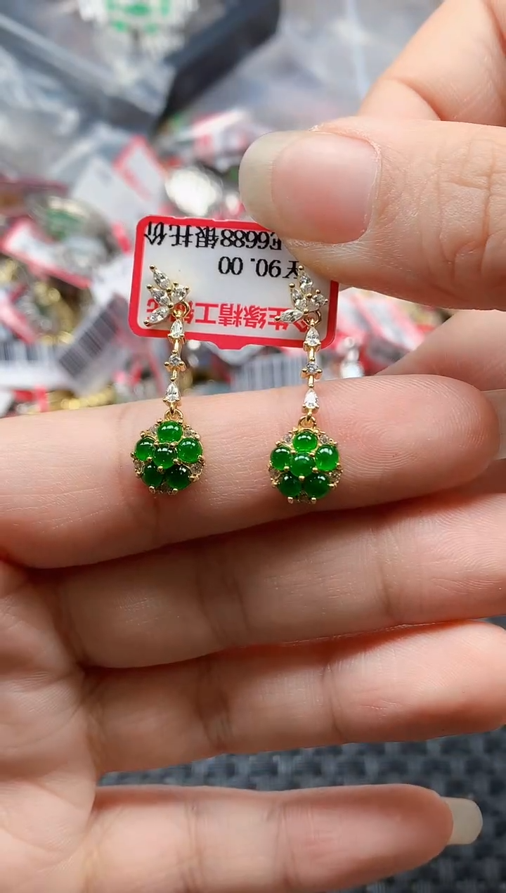 银S925镶嵌戒指翡翠天然A货缅甸翡翠