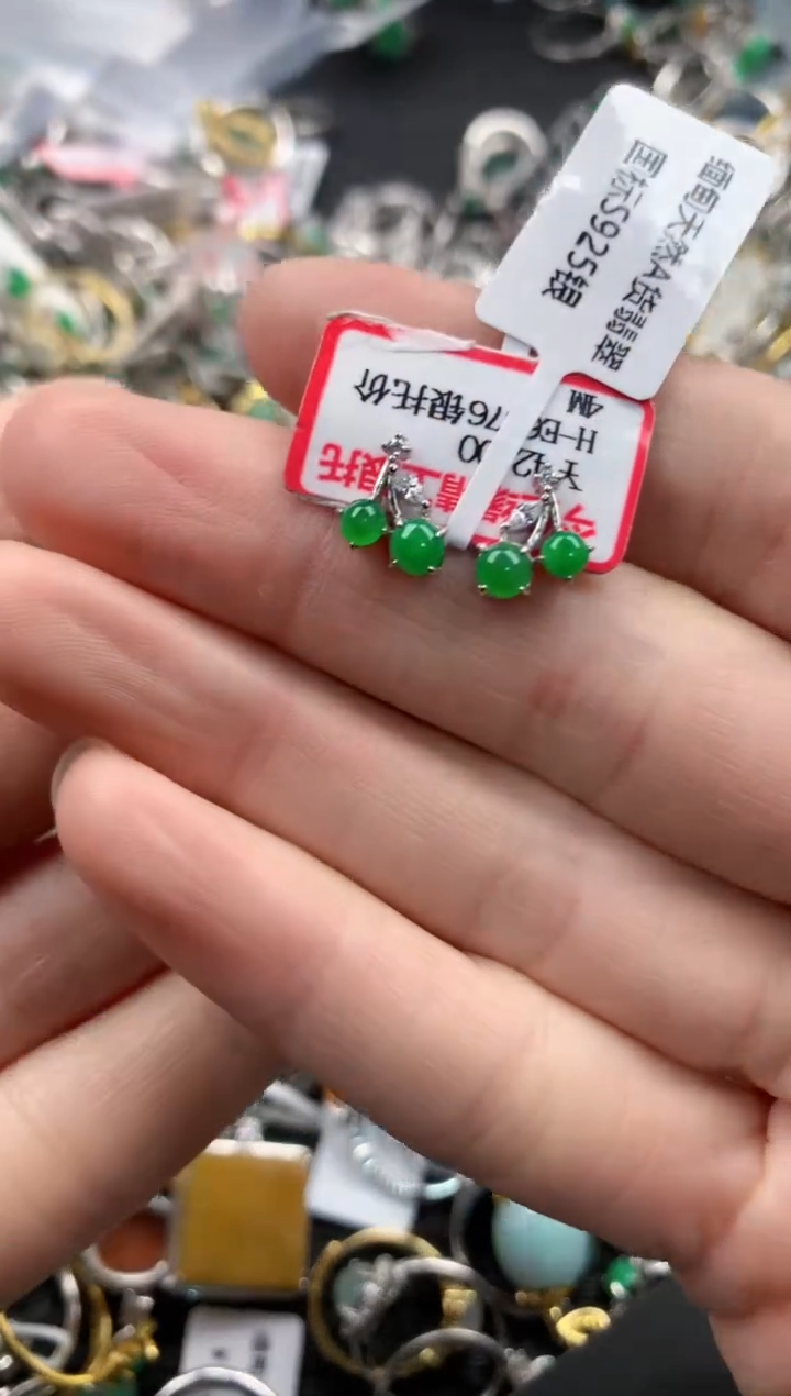 银S925镶嵌戒指翡翠4444       10