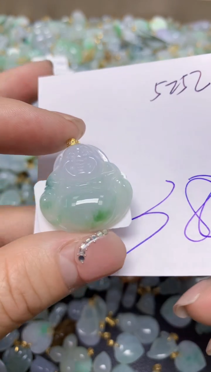 【闪购商品】翡翠挂件18K金镶嵌 天然翡翠A货