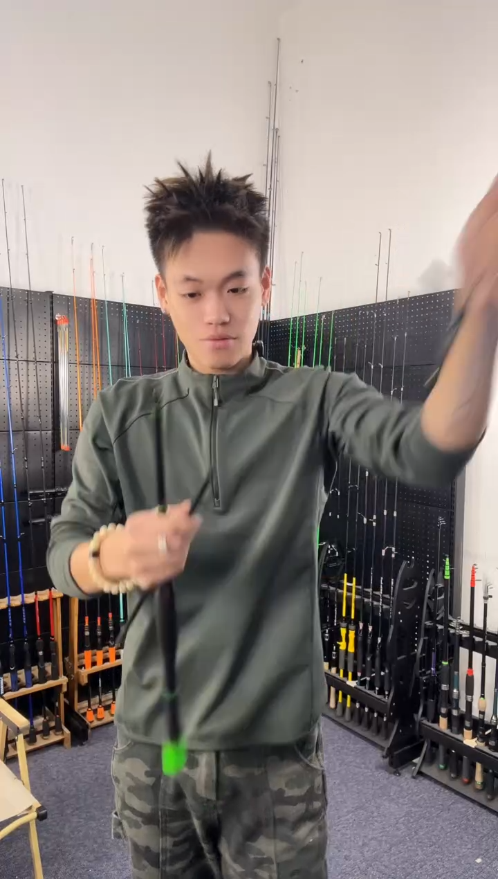 2.1m玻璃钢竹叶青五节直柄2.1米（瑕疵尾货竿，没有售后，介意勿拍）