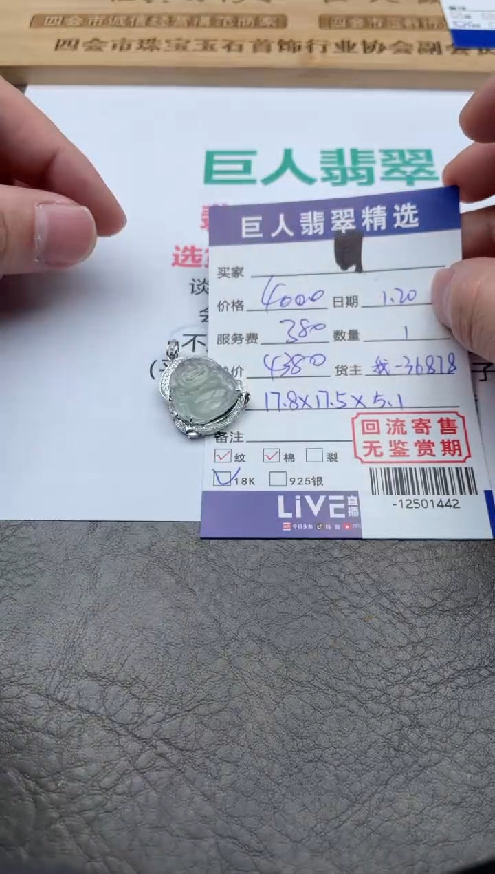 【闪购商品】翡翠颈饰18K金镶嵌多人-12501442