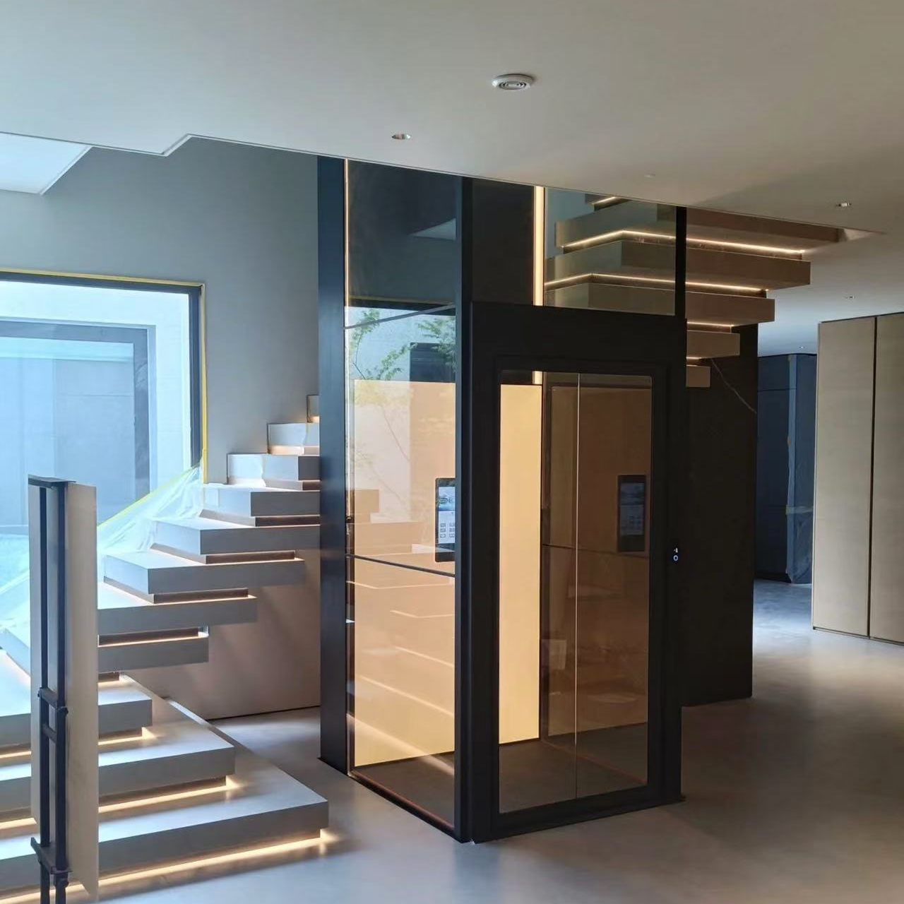 家用小型液压曳引电梯适用于别墅阁楼二到七层室内外观光