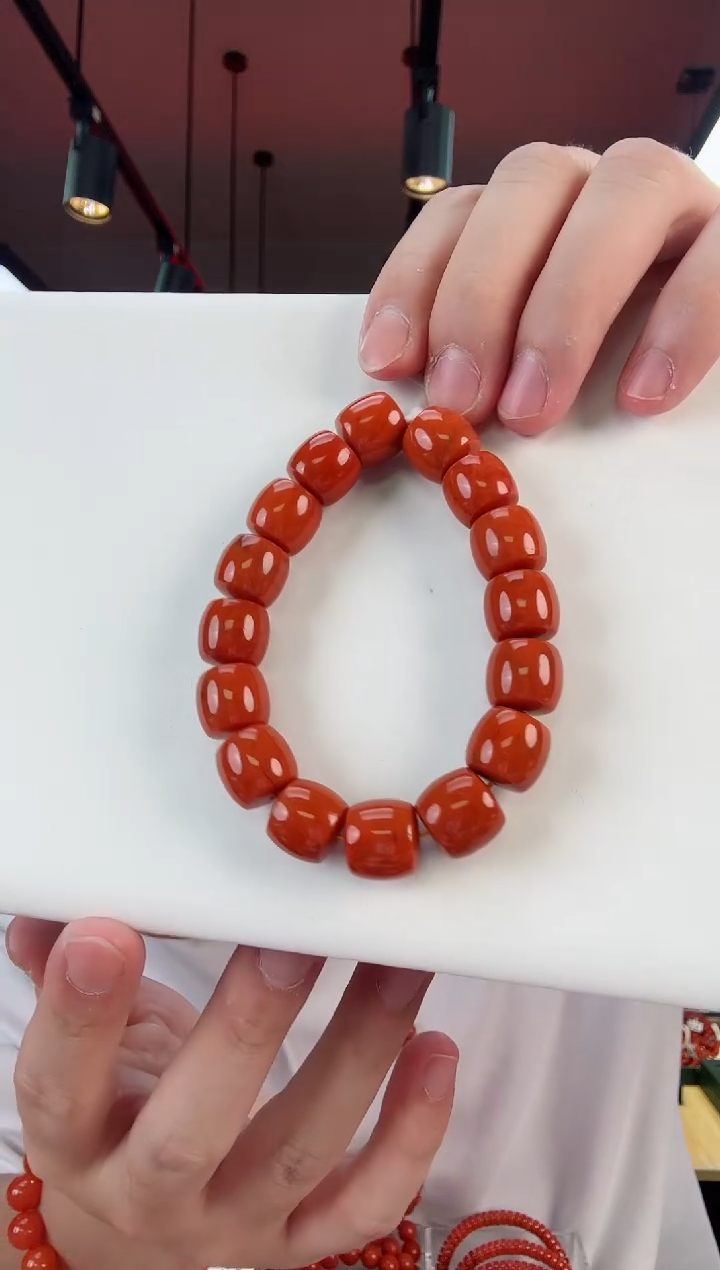 【闪购商品】南红玛瑙瓦西直切手串13+未镶嵌一个/条