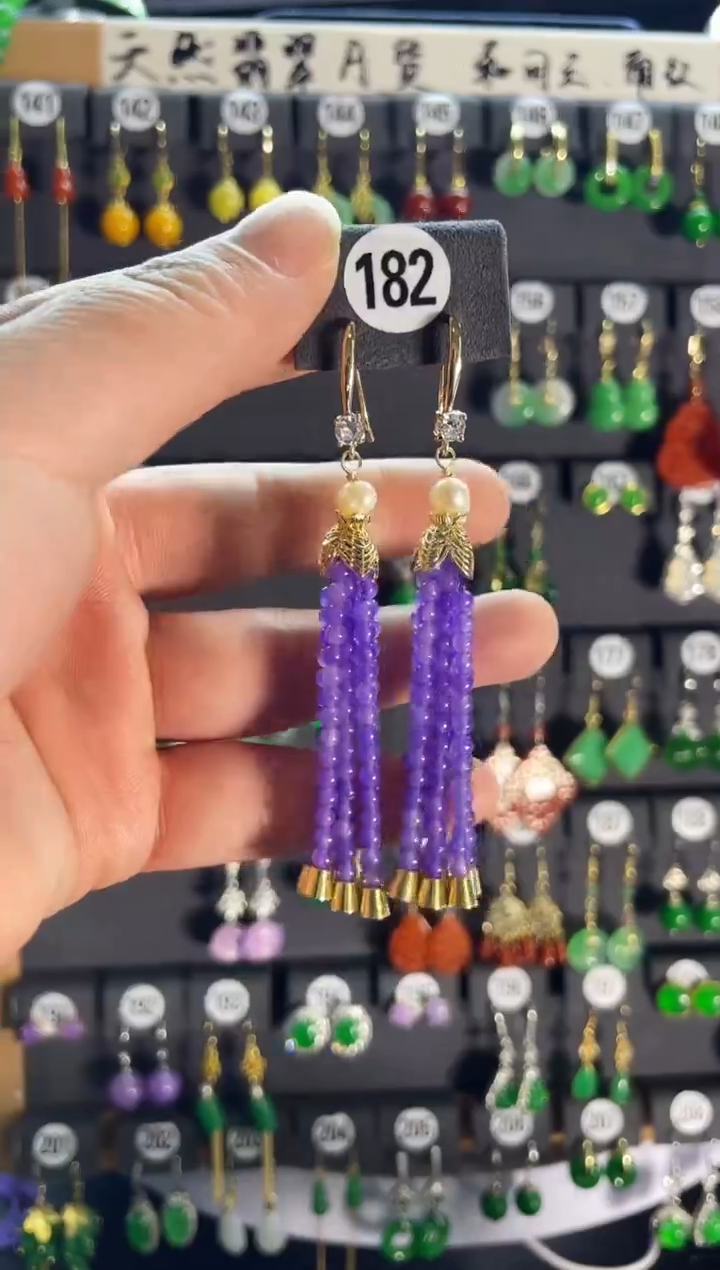 【闪购商品】翡翠耳饰银S925镶嵌老182...