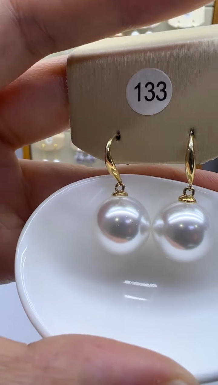 银S925镶嵌耳饰淡水珍珠133