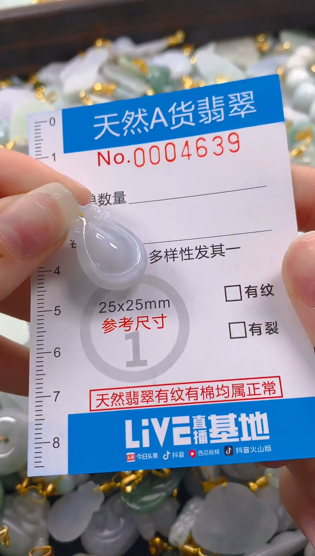 颈饰未镶嵌翡翠净货挂件-4639
