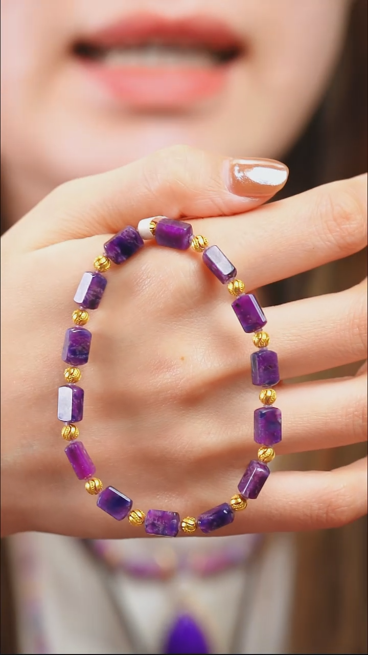 苏纪石（舒俱来）18K金镶嵌手串2