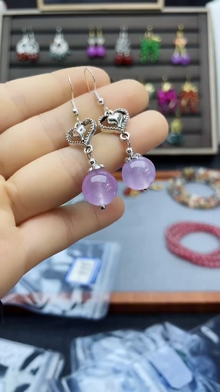 【闪购商品】紫晶耳饰银S925镶嵌311000