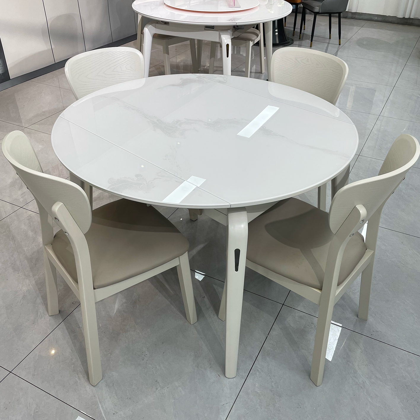 1.2米餐桌轻奢流晶石餐桌可伸缩餐桌家用餐桌饭桌客厅小户型餐桌