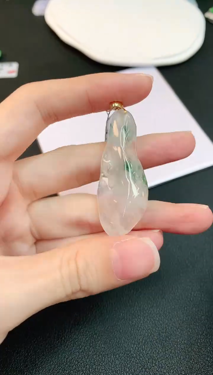 【闪购商品】翡翠颈饰18K金镶嵌赠礼盒证书 小君