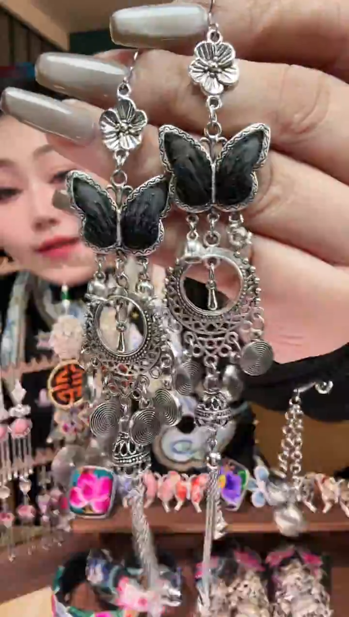 刺绣纯手工民族风刺绣耳环