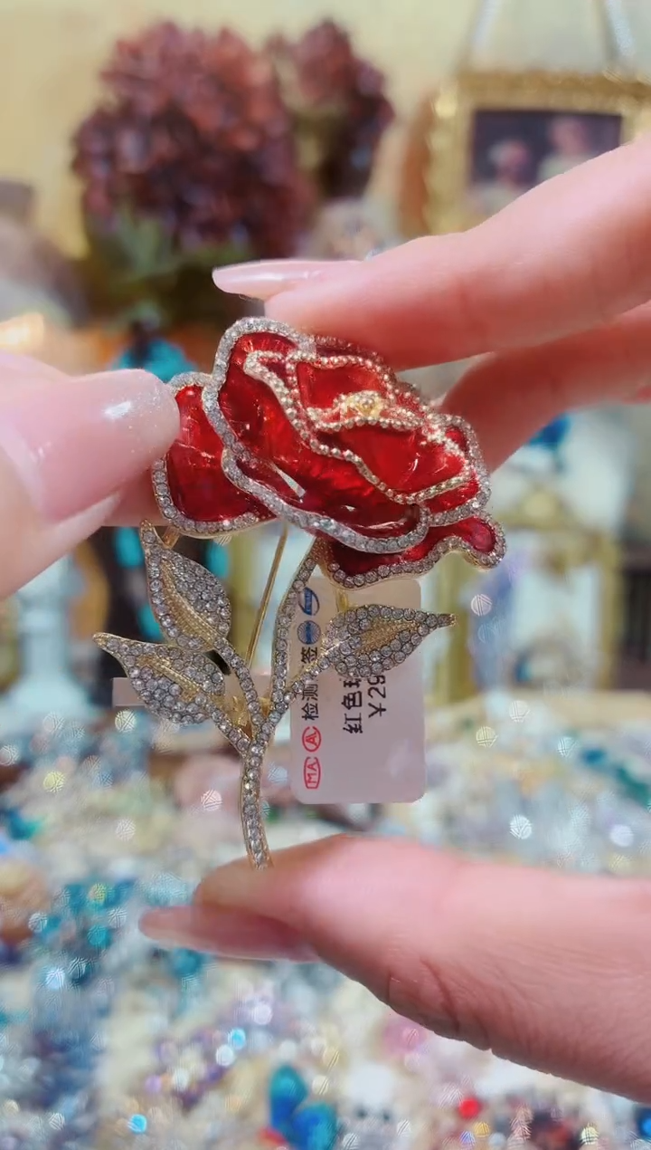 合成立方氧化锆铜合金红玫瑰